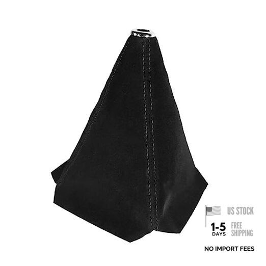 Car Shift Boot Cover, Suede Leather Shift Knob Boot Dust Cover, Black/Black