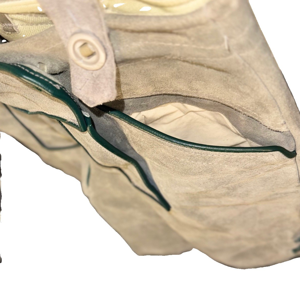 VTG Gray Suede Lederhosen Oktoberfest German Bavarian Suspender Shorts 26″ Waist