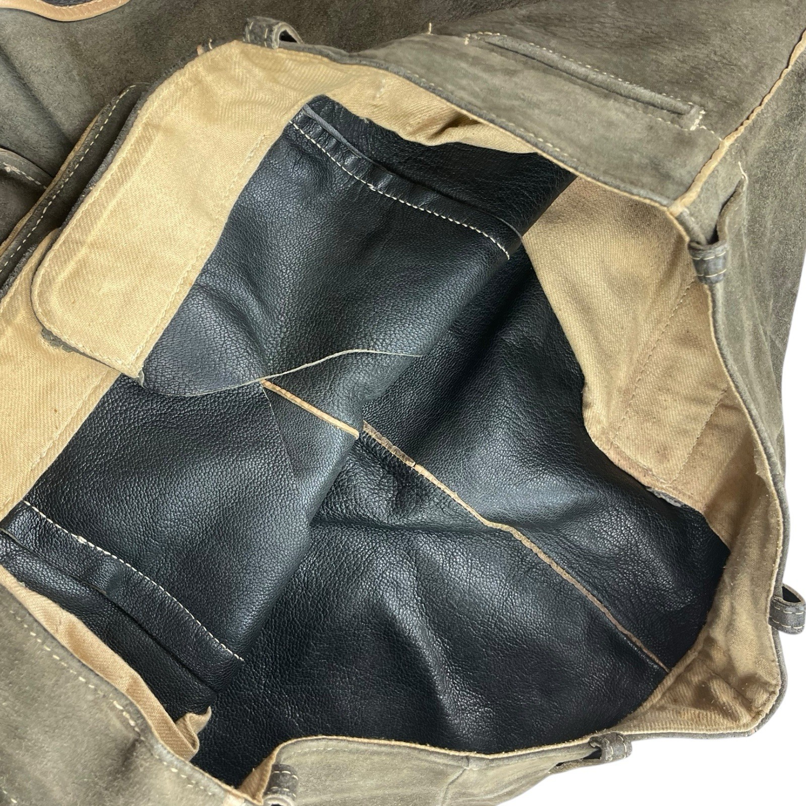 Short leather trousers size M cotton 45 cm vintage double zip old 70s?