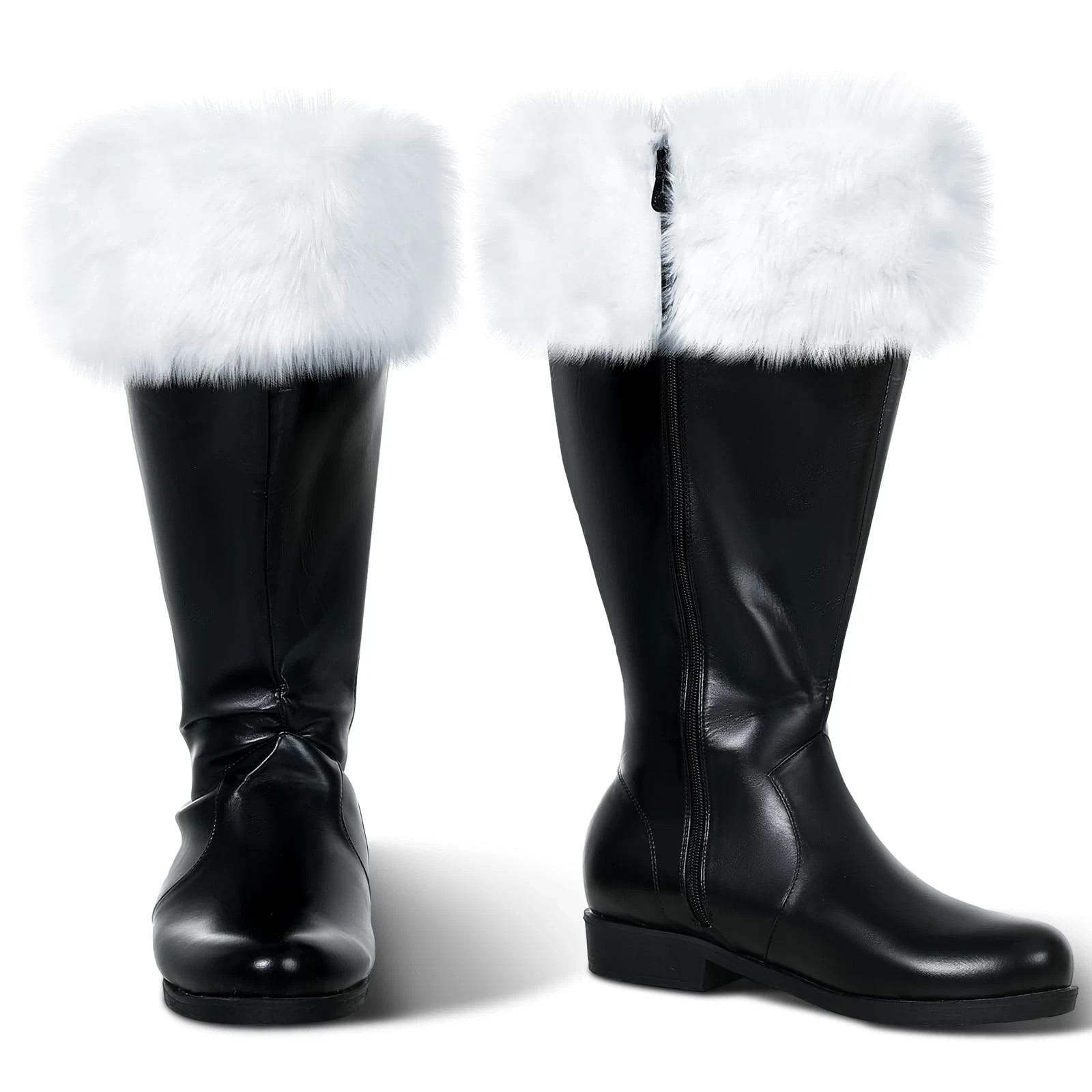 Christmas Santa Claus Boots Men’s Wide Calf Santa Combat Boots Size: 8-9
