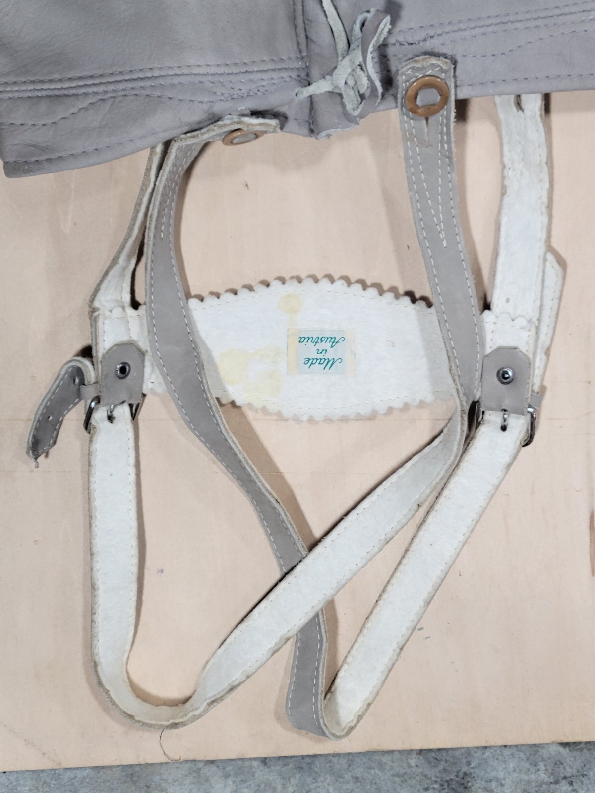 Vintage 1950s Boy’s Size 6 Lederhosen Leather Suede Austria Alpine Breeches
