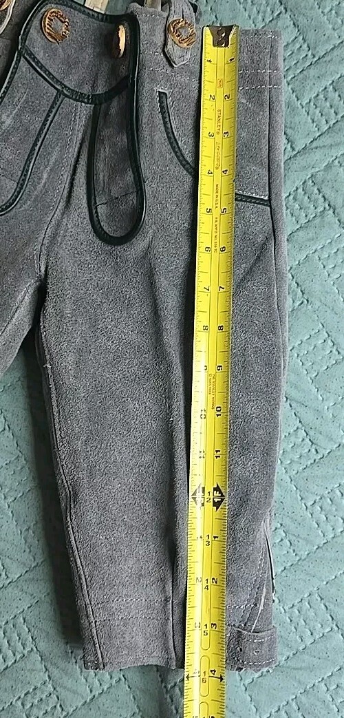 Vintage Lederhosen German Bavarian Leather Shorts Suspenders Boy Costume