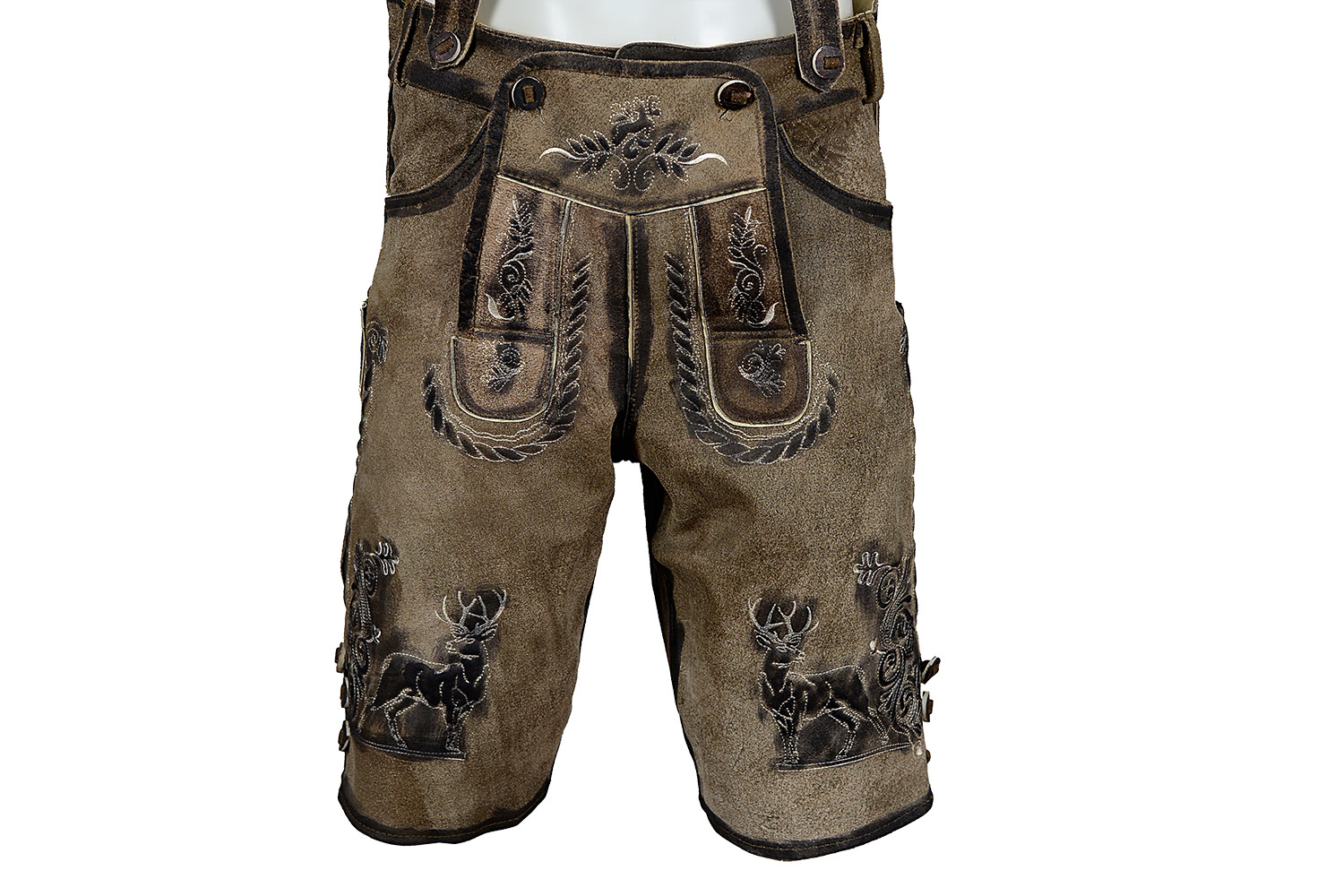 Men Oktoberfest Lederhosen Shorts Handmade Bavarian Bundhosen hosen for sale