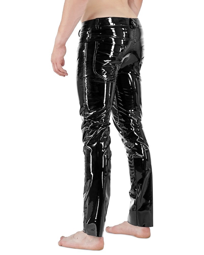 Bockle® 2021 Tube PVC Sexy Faux Leather Pants Shiny Black Skinny Leather Jeans