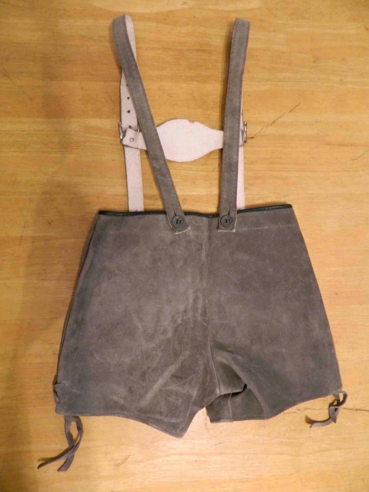 Lederhosen German Child Shorts Authentic Vintage Suede Leather Size 110 German