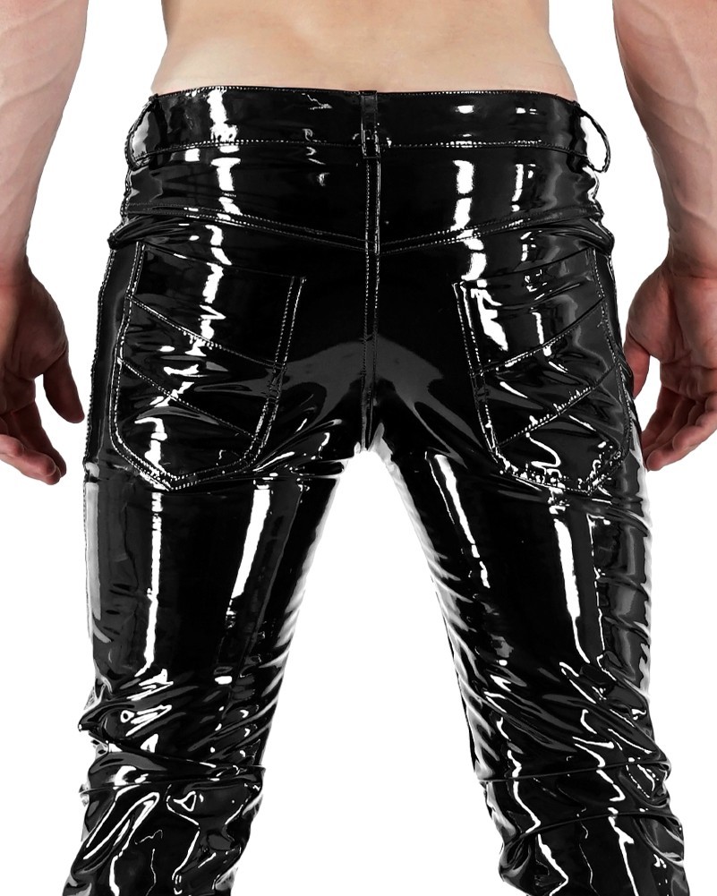 Bockle® 2021 Tube PVC Sexy Faux Leather Pants Shiny Black Skinny Leather Jeans