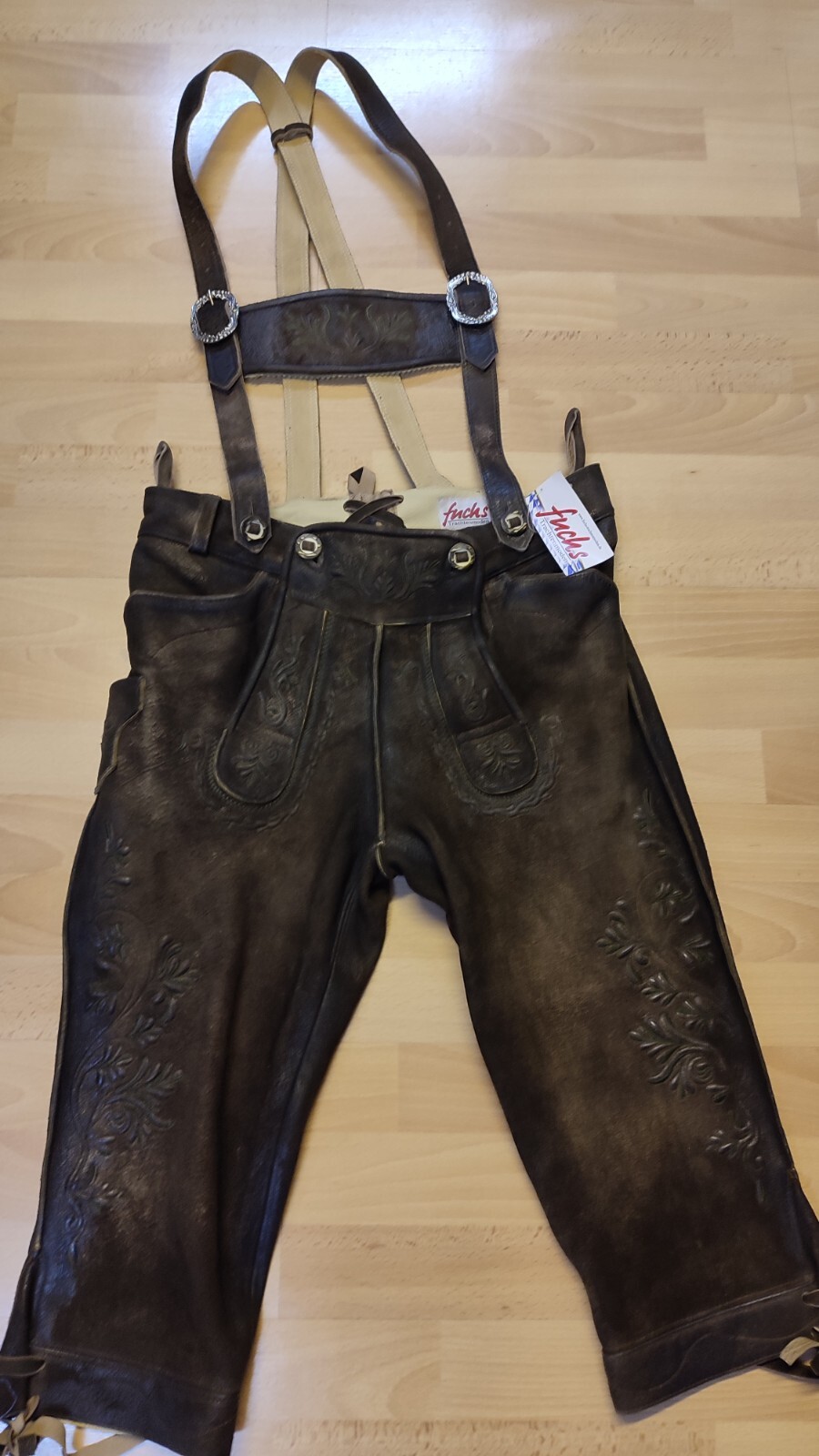 Traditional Lederhosen, knee band deer Lederhosen Fox antique brown size 48.50% reduction
