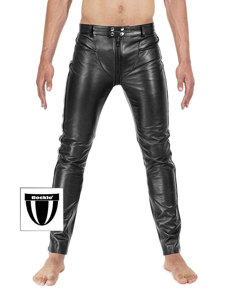Bockle® 3 GAY-ZIP Leather Pants Full Zip Zip Leather Jeans