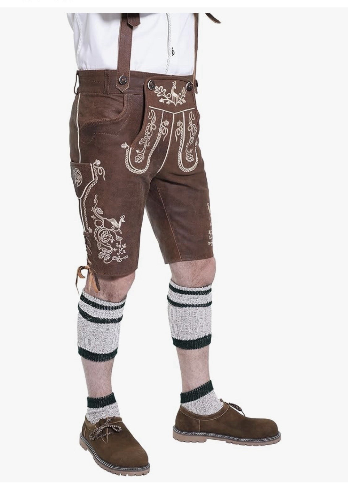 Lederhosen Oktoberfest Leather Trachten Shorts Authentic Outfit Size US 42 EU 58