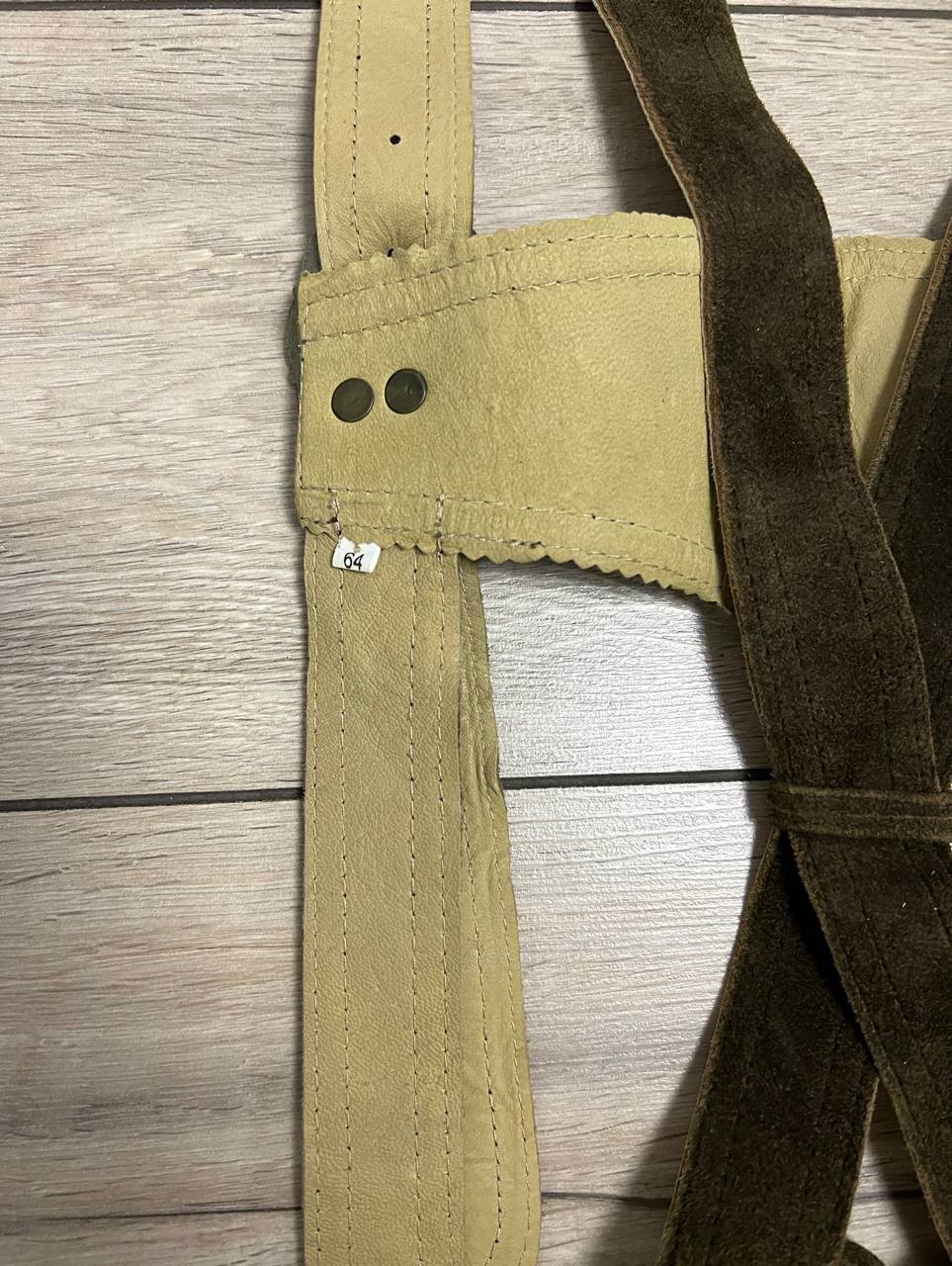 Men’s Marjo Bavarian Oktoberfest Lederhosen bib Shorts Leather sz 64 44×10