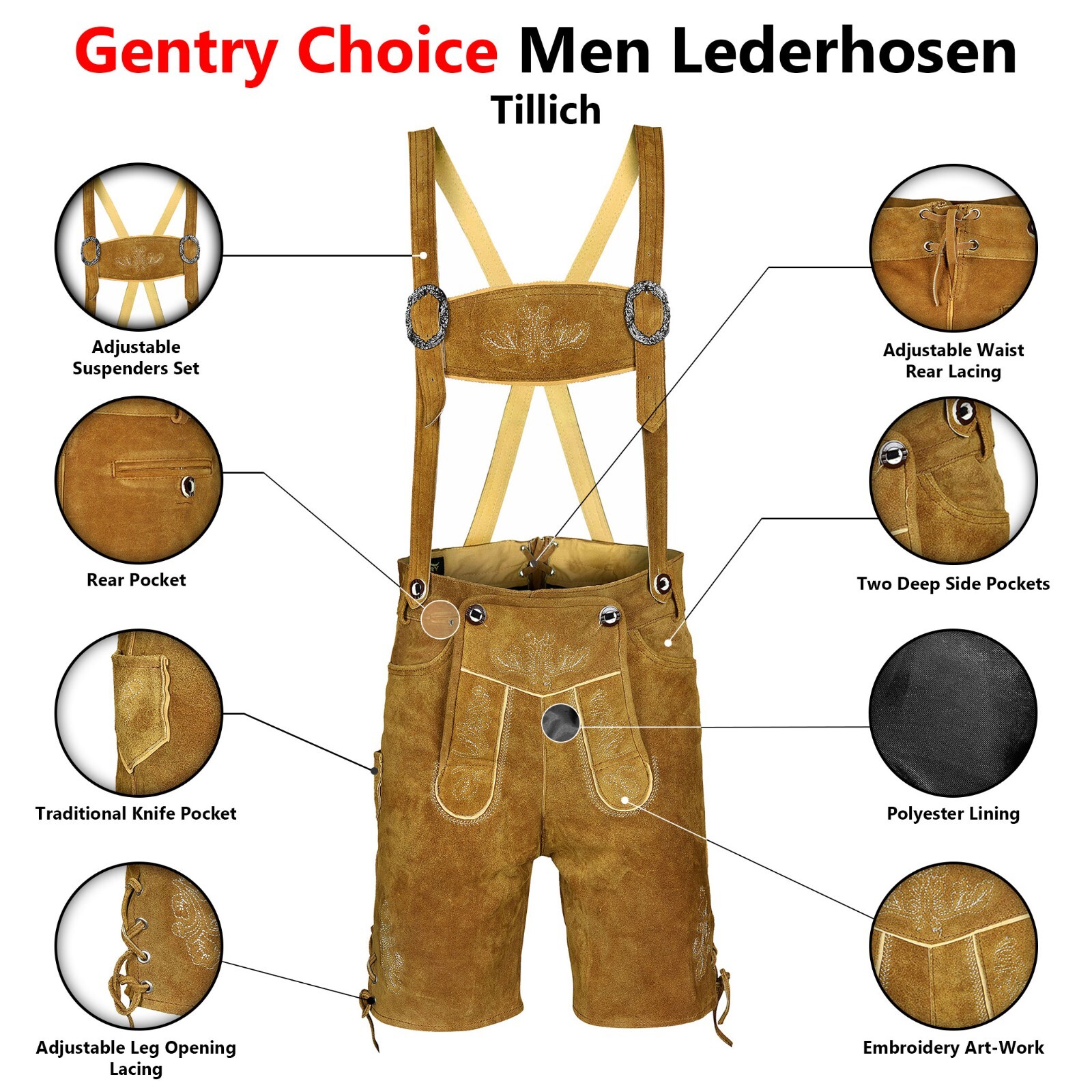 Leather Lederhosen Tillich Traditional Men German Lederhosen Oktoberfest Costume