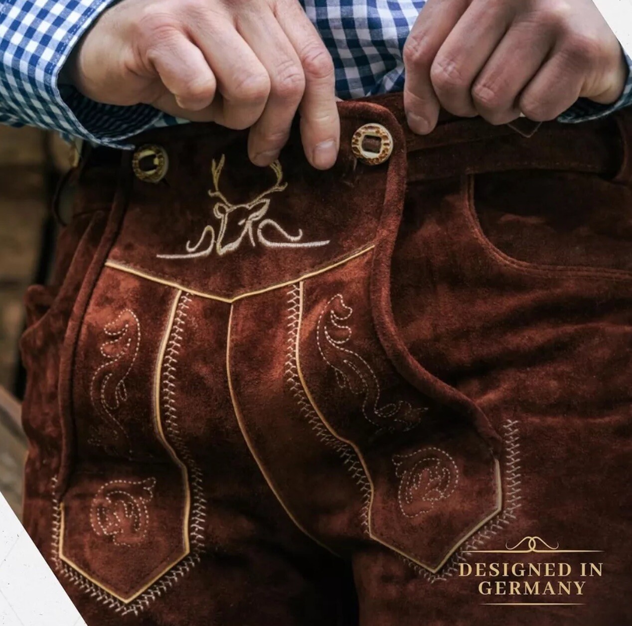 BAVARIA TRACHTEN Lederhosen Men Size US 42 Genuine Leather Authentic Oktoberfest