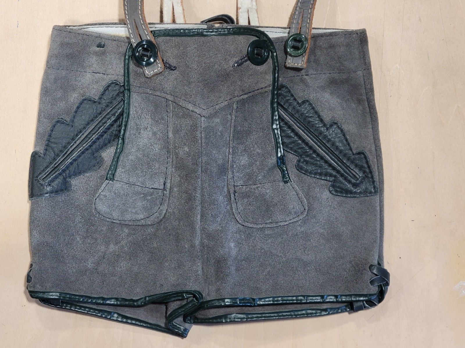 Vintage 1950s Boy’s Size 4 Lederhosen Leather Suede Austria Alpine Breeches