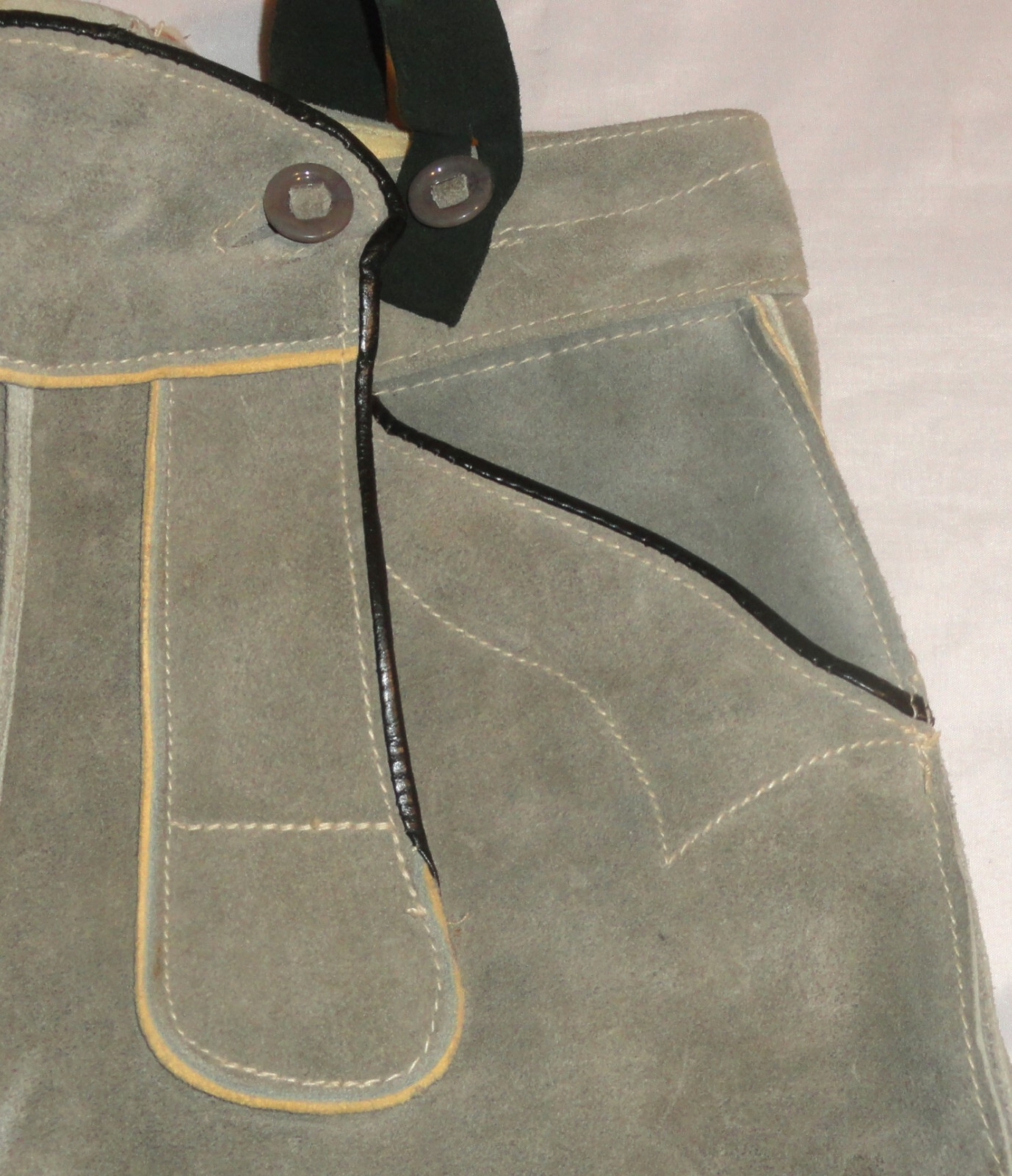 Vintage Raka German Size 12 Small Leather Suede Lederhosen Shorts & Suspenders