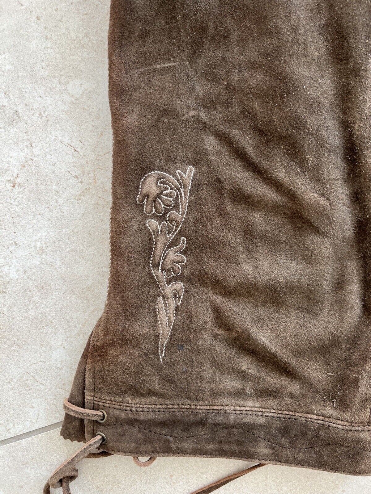 Lekra Dark Brown Traditional Knee High Lederhosen 100% Leather High Quality, Soft