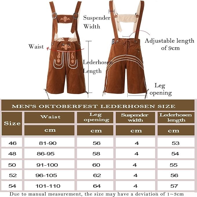 Lederhosen, Men Oktoberfest Outfits, German Lederhosen October Festival Costume