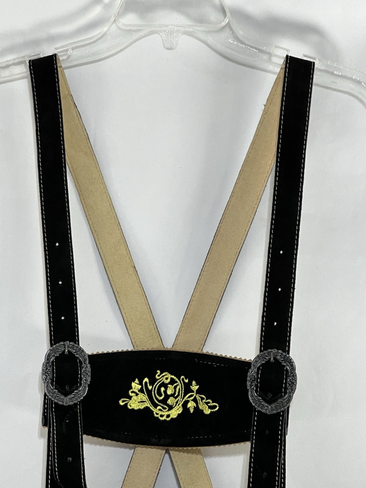 Bavarian Lederhosen Men 36 Suede Lederhosen Black Oktoberfest Costume German