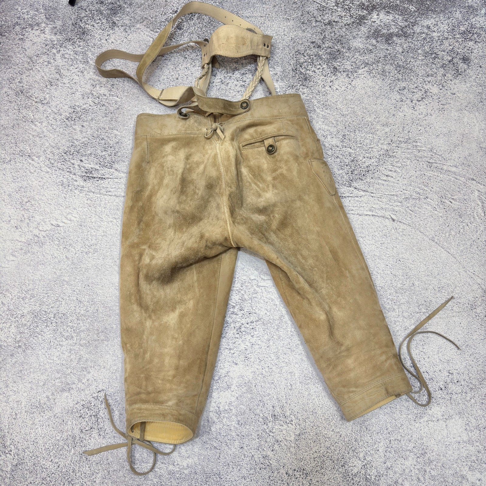 Authentic Vintage Lederhosen Traditional Bavarian Leather Pants 48 (32)