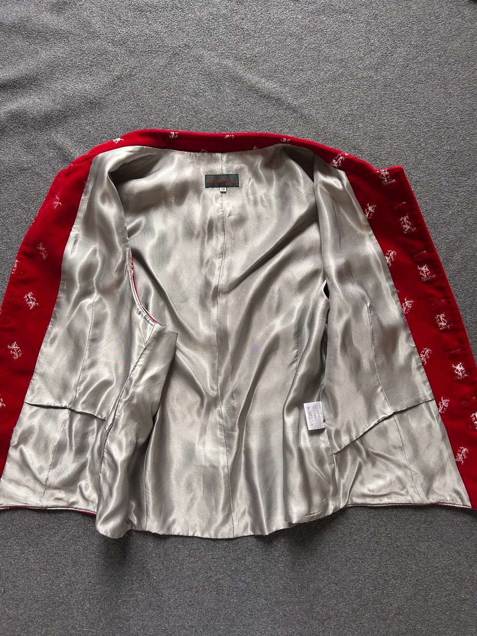 Strohmaier Mens Red Velvet Cotton Vest EU 50 Trachten Oktoberfest Traditional