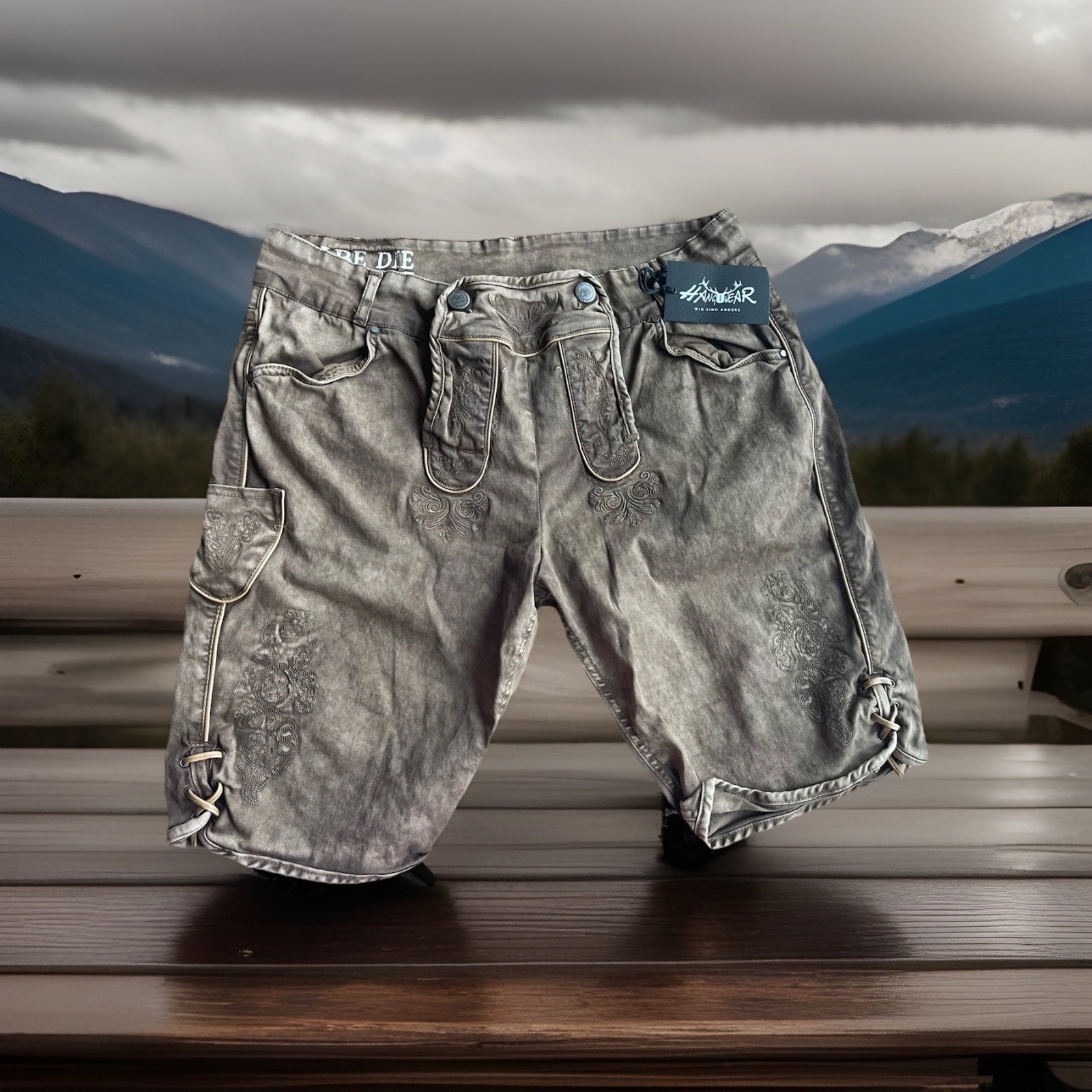 HangOwear MENS Lederhozen-style shorts in brown dyed cotton EU 56