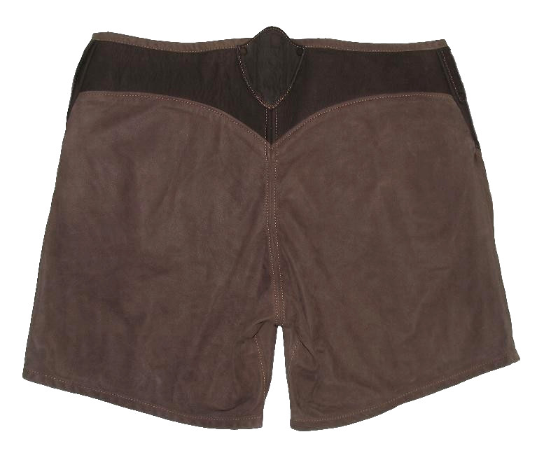 Short men’s costume pants/traditional leather pants in brown approx. size 54-56