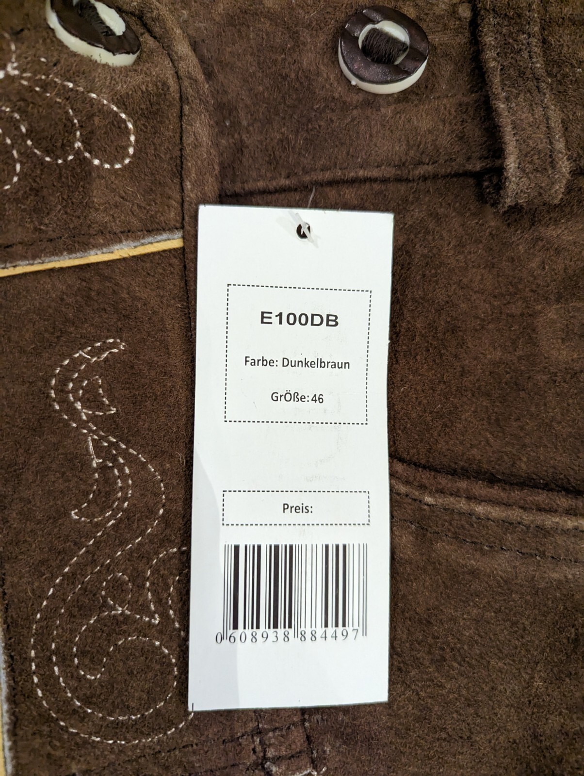NWT Gaudi Leathers Mens Size 46 Brown Leather German Lederhosen