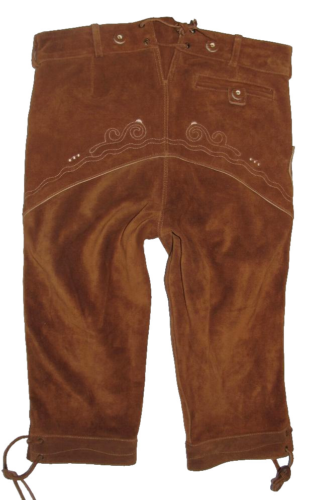 Spirit Of Bavaria – Men’s Trachten Pants / Knee-Bund Lederhosen In Brown Size 46