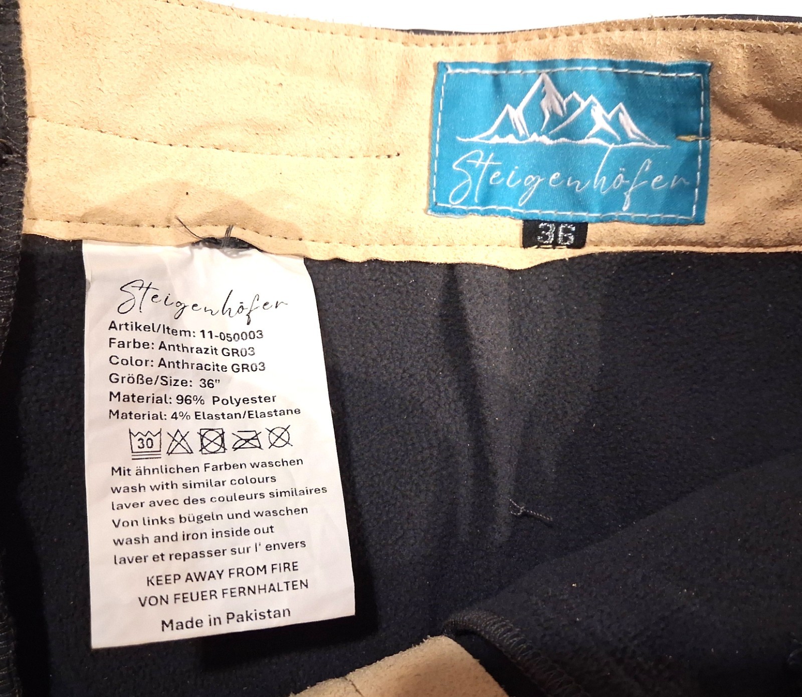 Steigenhofer German Lederhosen Size 36 Gray Oktoberfest Shorts Pants