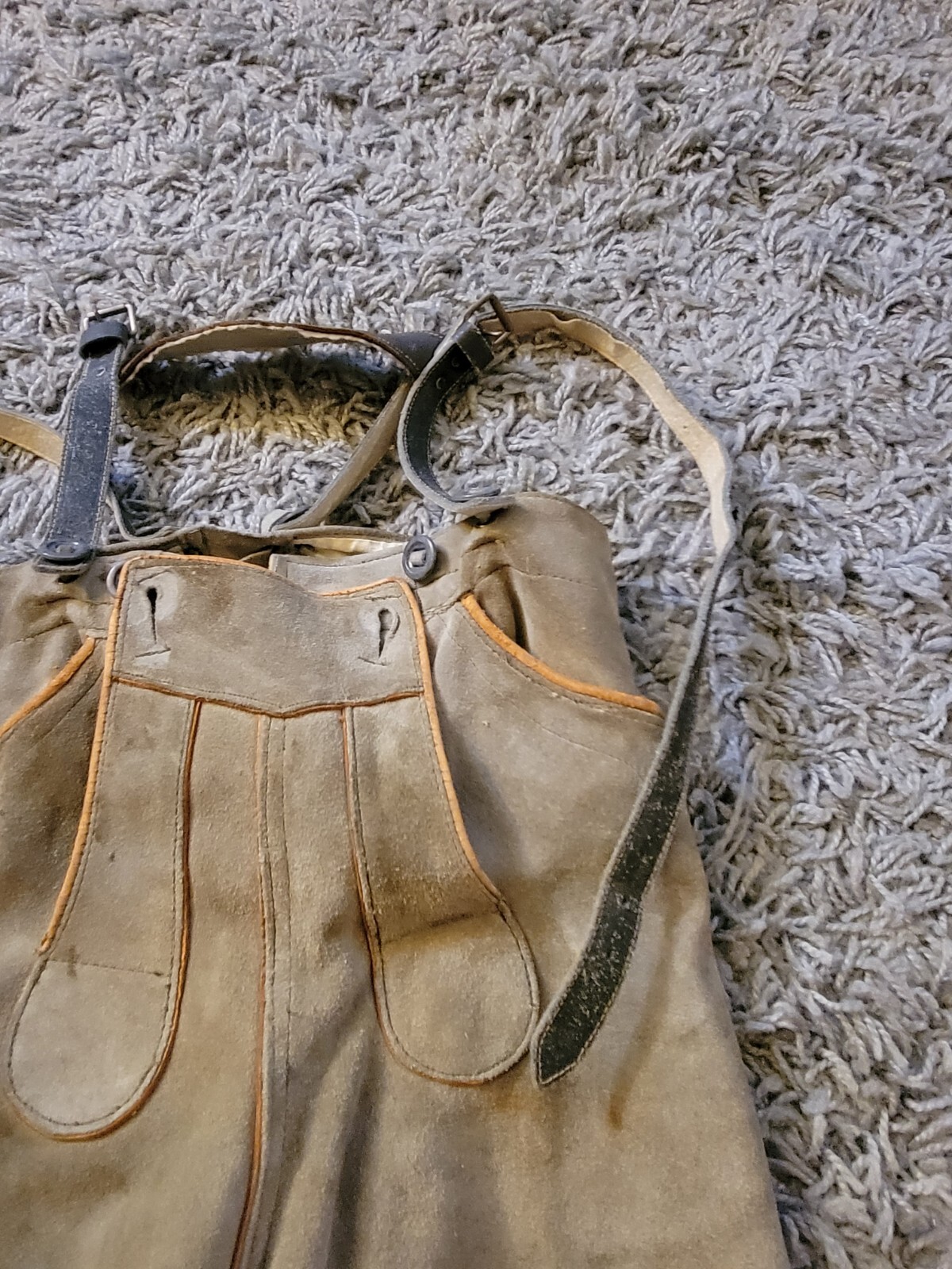 Traditional Lederhosen German Vintage Shorts 14″ Waist 13″ across Leather KIDS