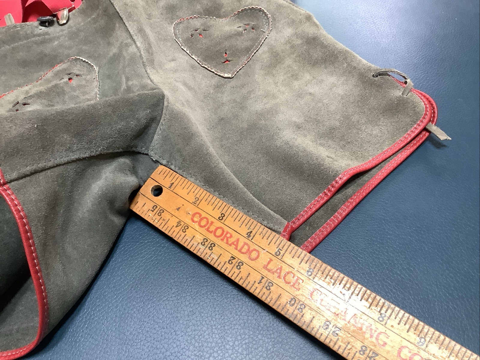 Vtg Lederhosen Sz 26 Waist Suede Shorts Leather Oktoberfest RIES Zipper Unisex