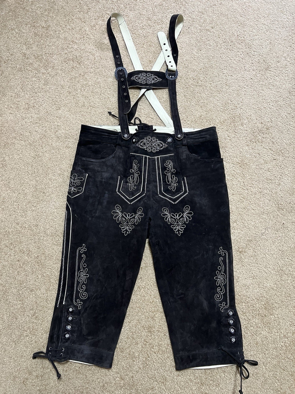 LANDHAUS Bavarian Trachten Oktoberfest Etno Leather 3/4 pants Men’s Sz 52 XL