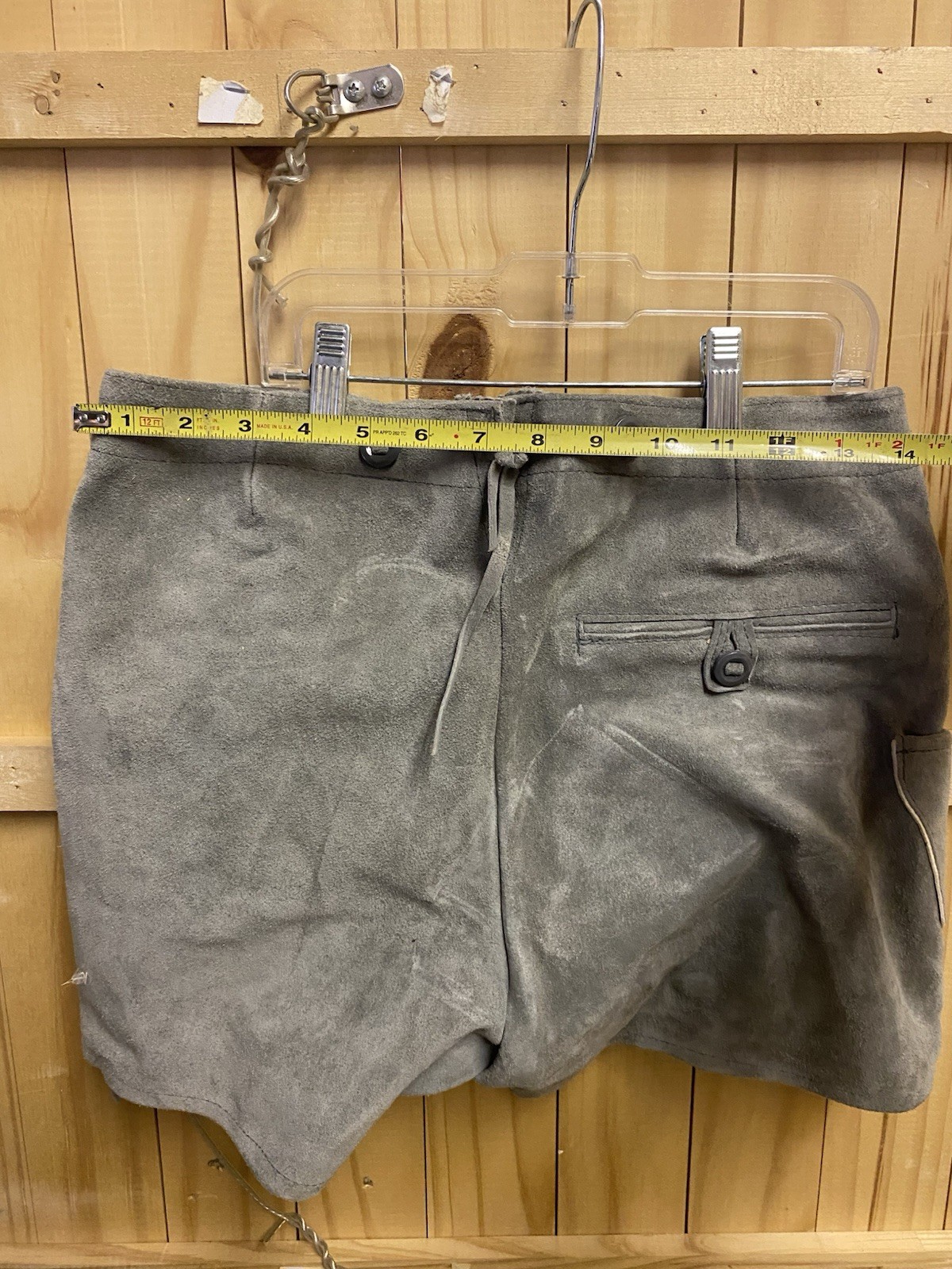 Lederhosen Shorts Leather Suede Men’s Octoberfest Beer Garden Gray Traditional