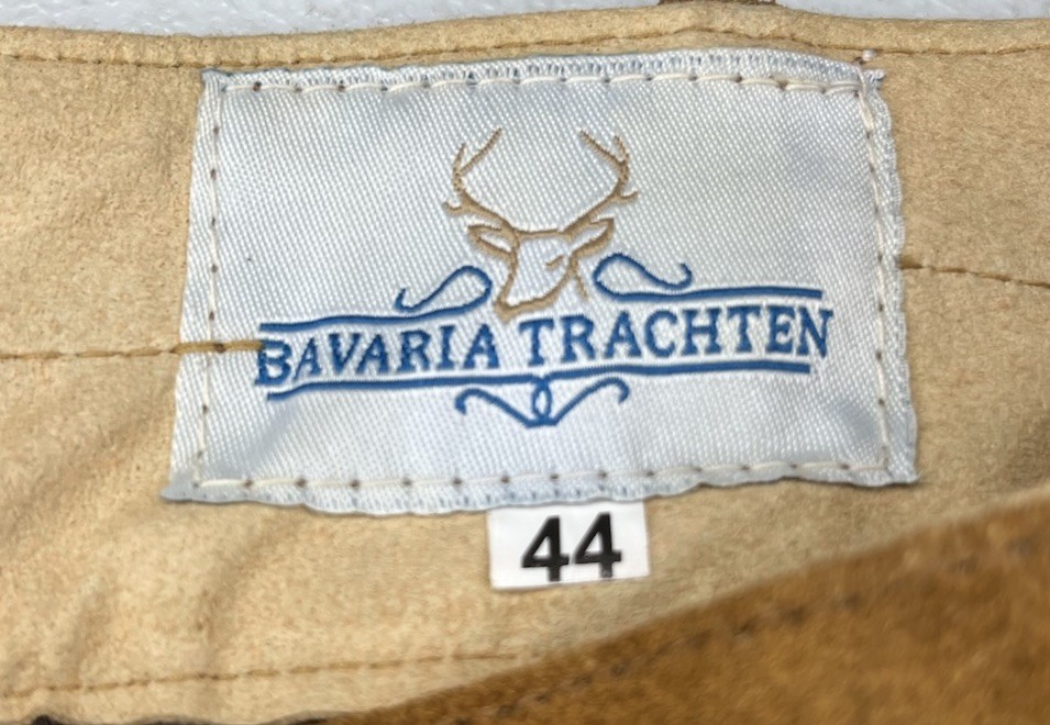 NEW Bavaria Trachten Leather Lederhosen Brown Shorts Oktoberfest Mens Sz 44