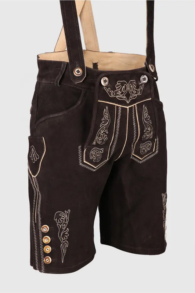 Men’s Bavarian Tratchen Lederhosen Pant German Oktoberfest Suede Leather Pants