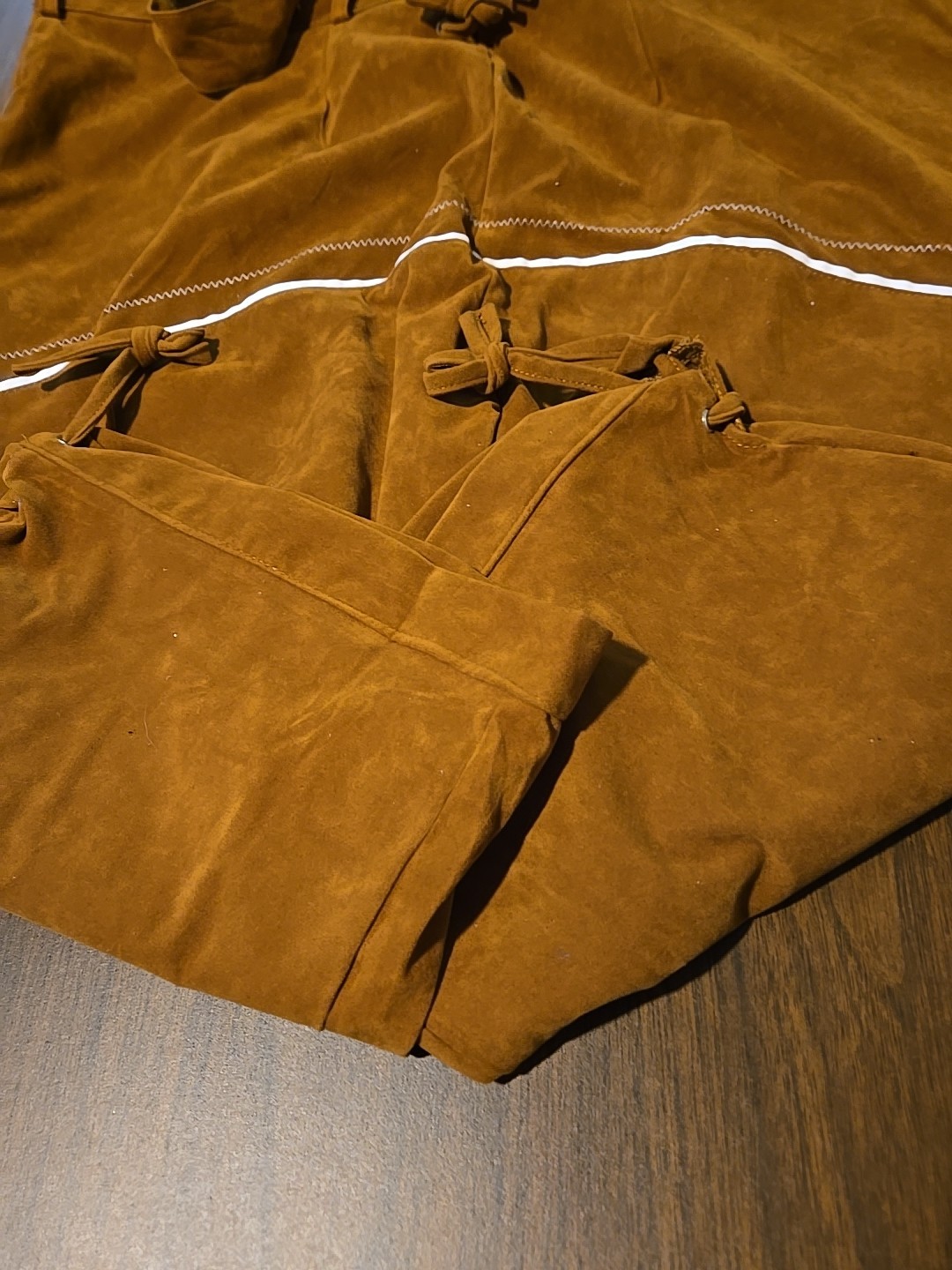 Oktoberfest Costume Suede Feel Bavarian Pants Sz Large & Hat Mens Outfit