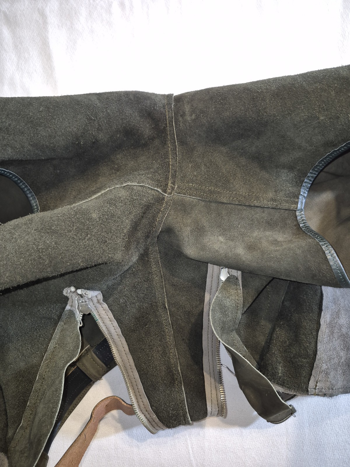 Vintage German Leather Lederhosen Breeches Green Black Octoberfest
