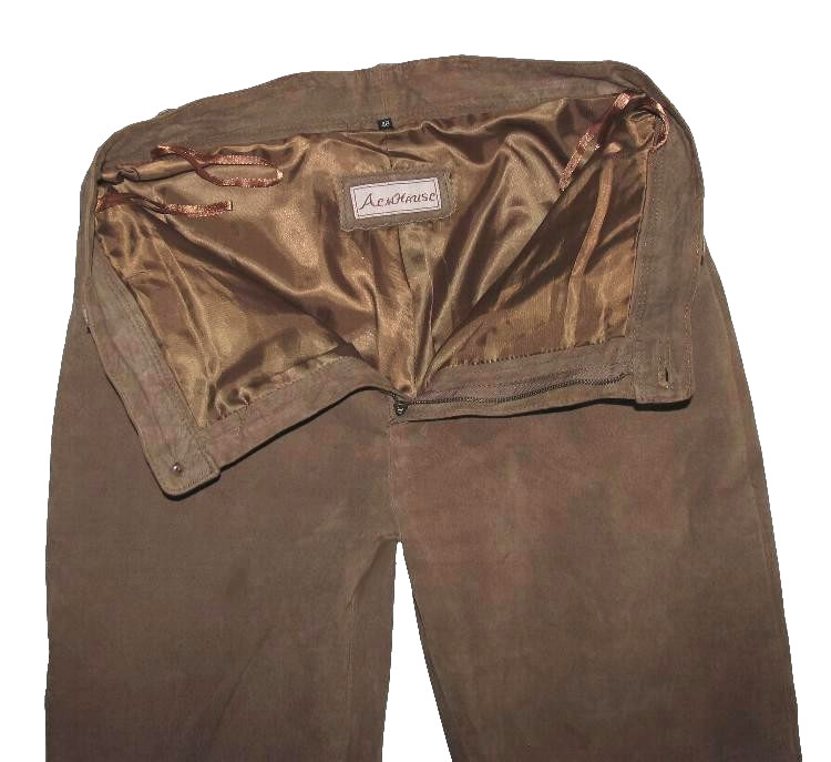 Long -almhäusl- Men’s Costume Trousers/Traditional Leather Pants IN Grey Brown