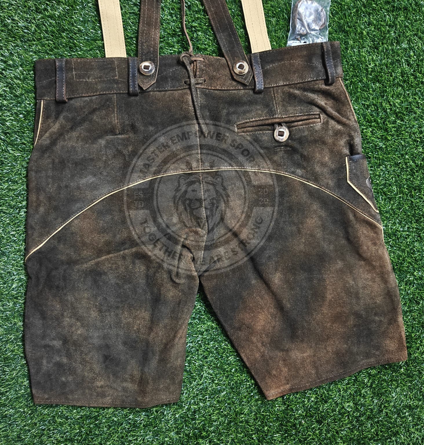 Men Custome Authentic Bavarian Lederhosen Short German Traditional Oktoberfest