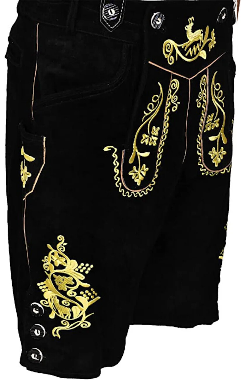 Men’s Bavarian Tratchen Lederhosen Pant German Oktoberfest Suede Leather Pants