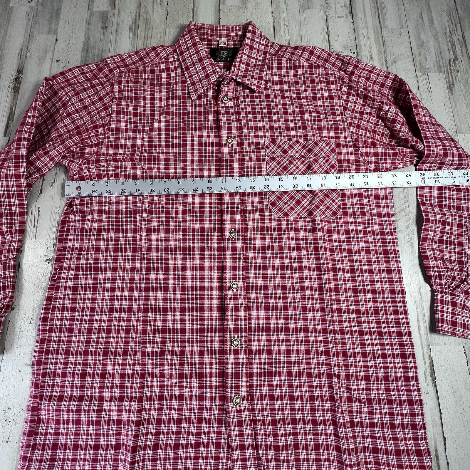 Drachten German Style Men’s Shirt Plaid RED. Sz L OKTOBERFEST,Germany Lederhosen