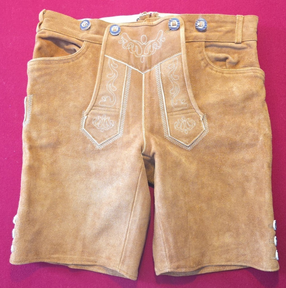 Otto Almbock Lederhosen Pants Men’s 35 Eu50 Suede German Oktoberfest Embroidered