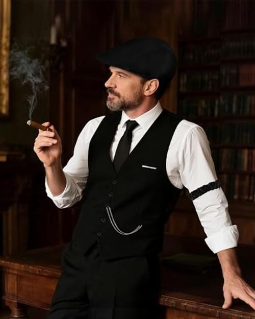 1920s Mens Costume Roaring 20s Costumes For Men Detective 4X-Large Black