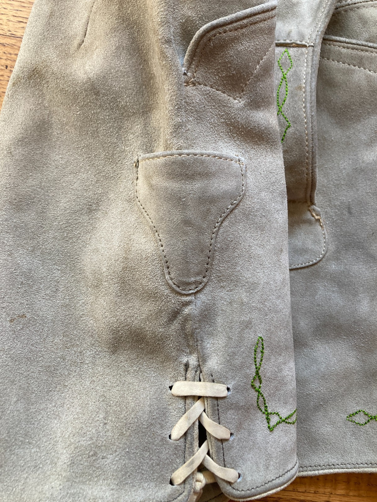 Lederhosen Boys size. Vintage Gray Leather