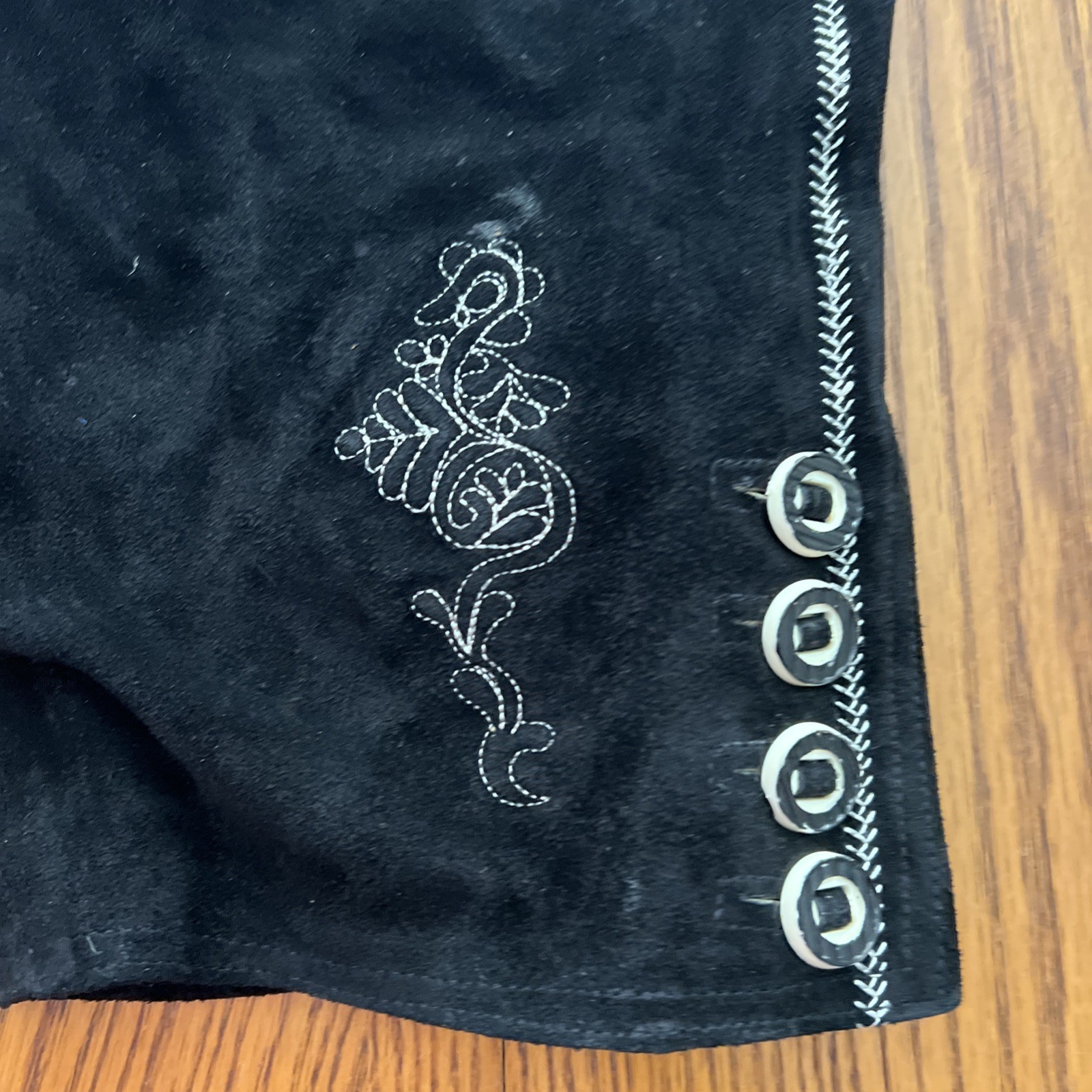 Men’s Genuine Leather Lederhosen Size 54 Black Bavarian Shorts And Suspenders