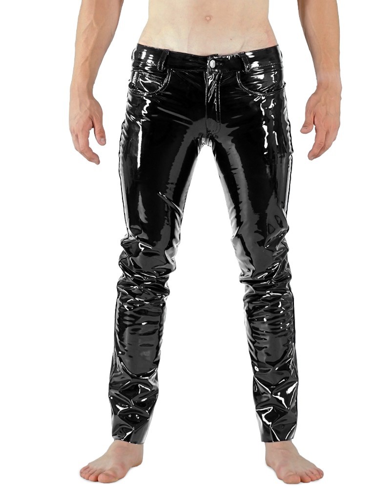 Bockle® 2021 Tube PVC Sexy Faux Leather Pants Shiny Black Skinny Leather Jeans