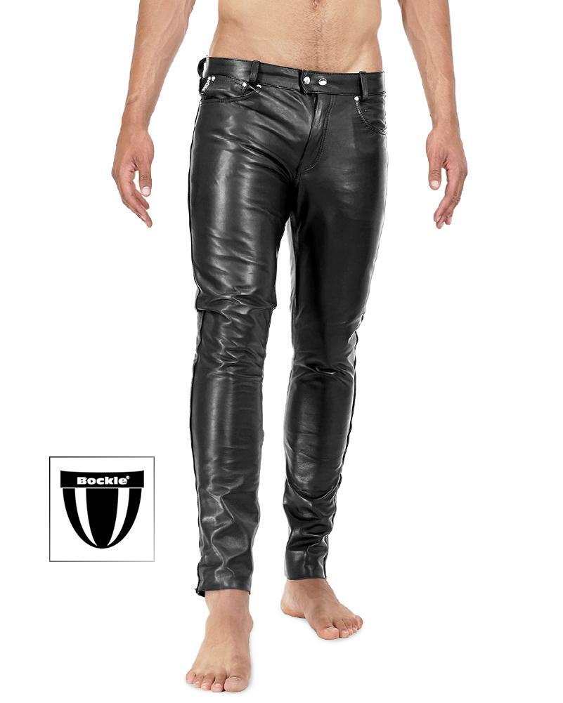 Bockle ® 1991 tube sexy men’s leather pants leather tube leather jeans rocker punk pants
