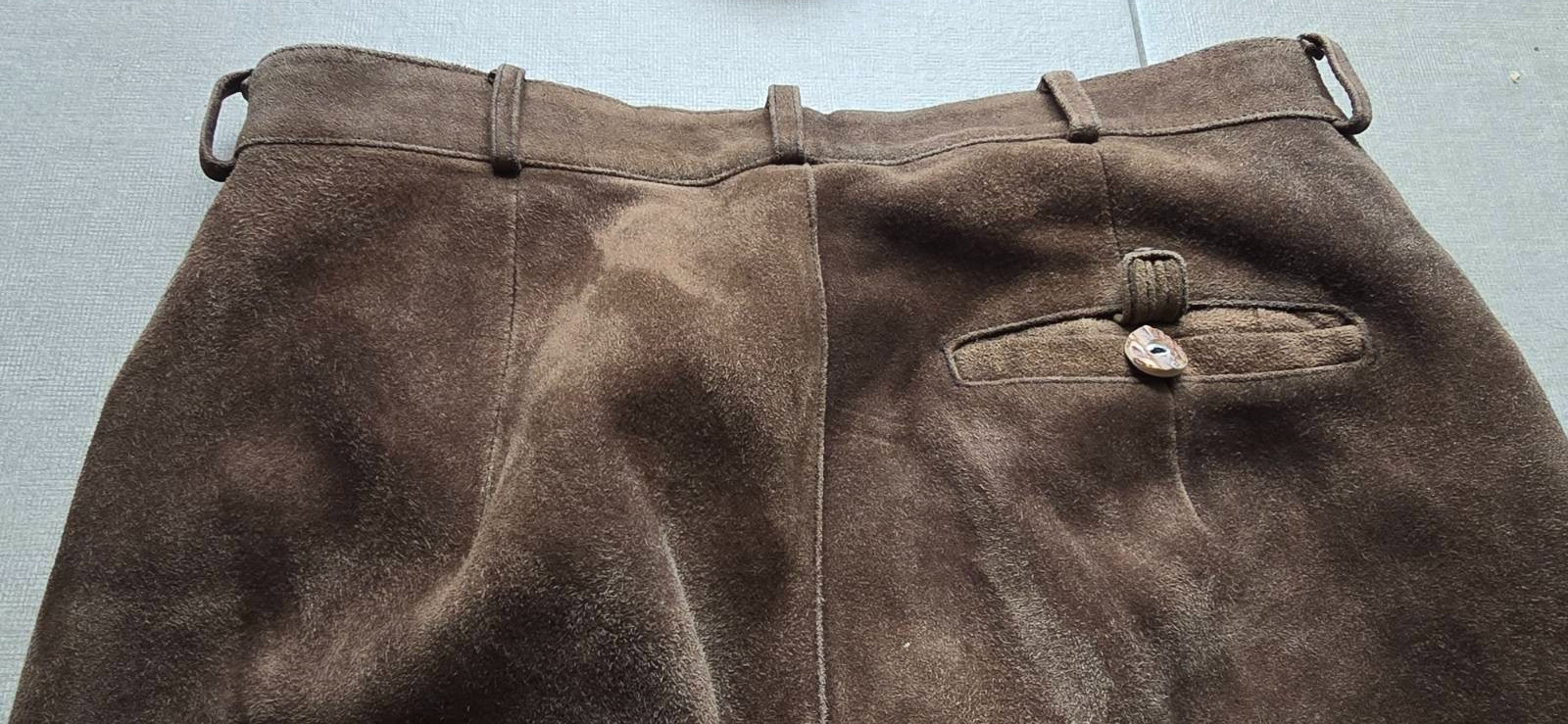 KALTENBACHER Vintage Brown Goatskin Suede Leather Trousers Trachten Alpine Sz 50