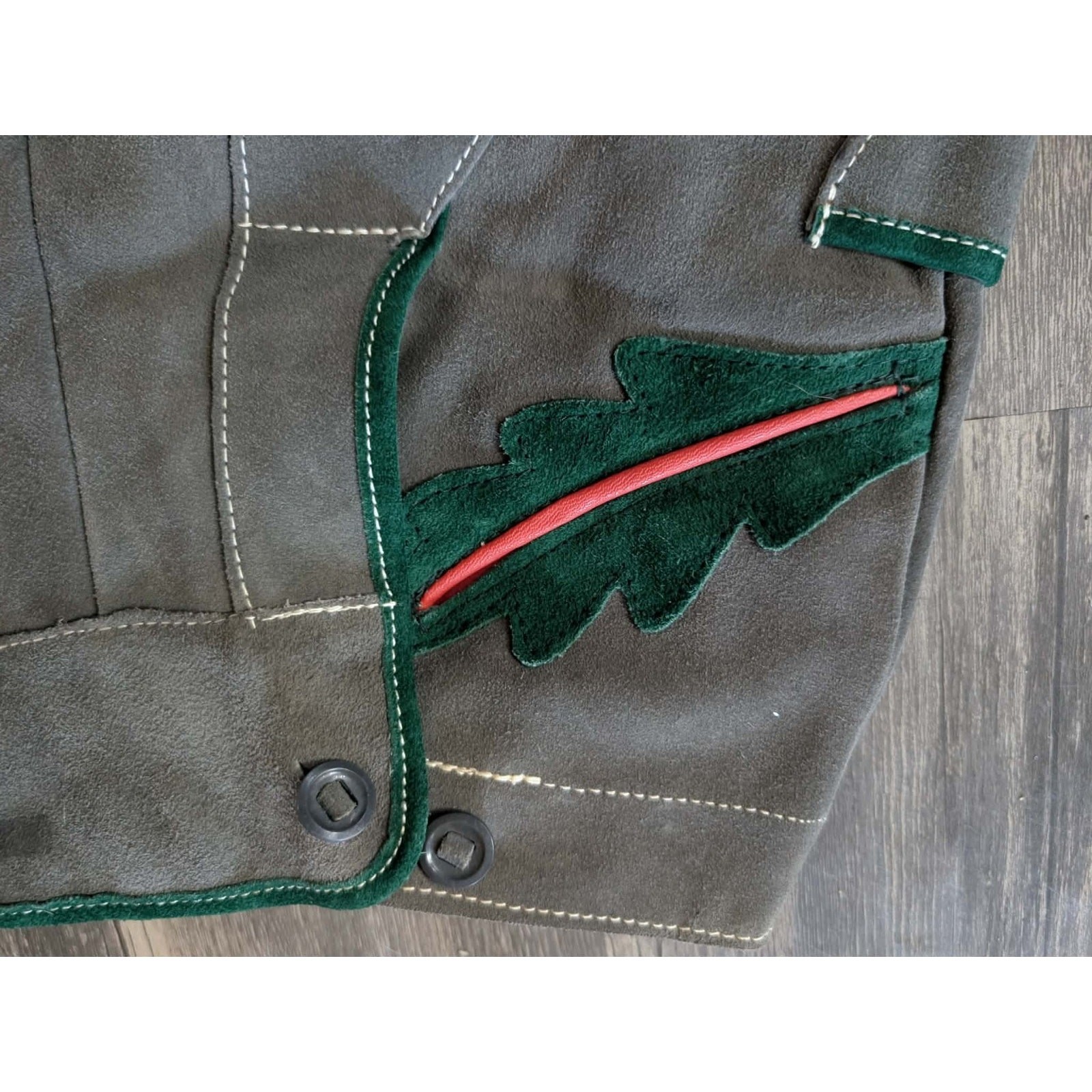 Boys Lederhosen German Gray Bavarian Suede Leather Shorts Costume Leprechaun