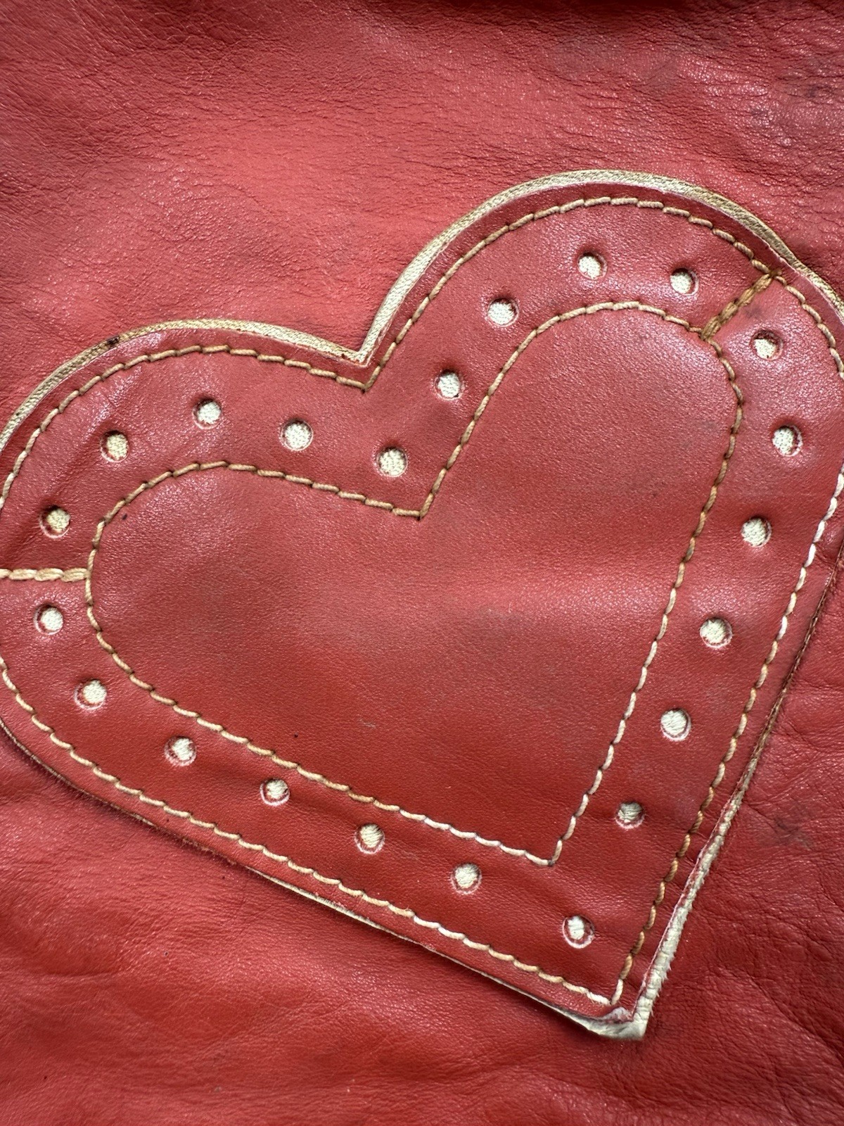 VTG German Red Leather Girls Lederhosen Ortlepp Heart Oktoberfest Bavarian