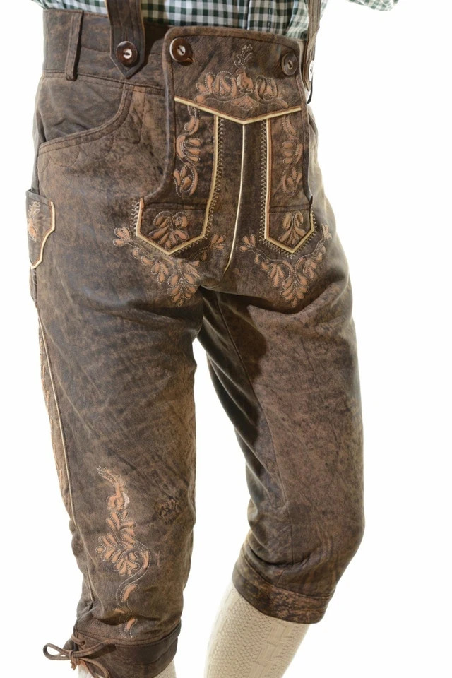 Men’s Lederhosen Oktoberfest Outfit | Suede Leather Bavarian Shorts with Belt